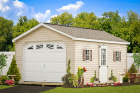 A garage kit with vinyl siding