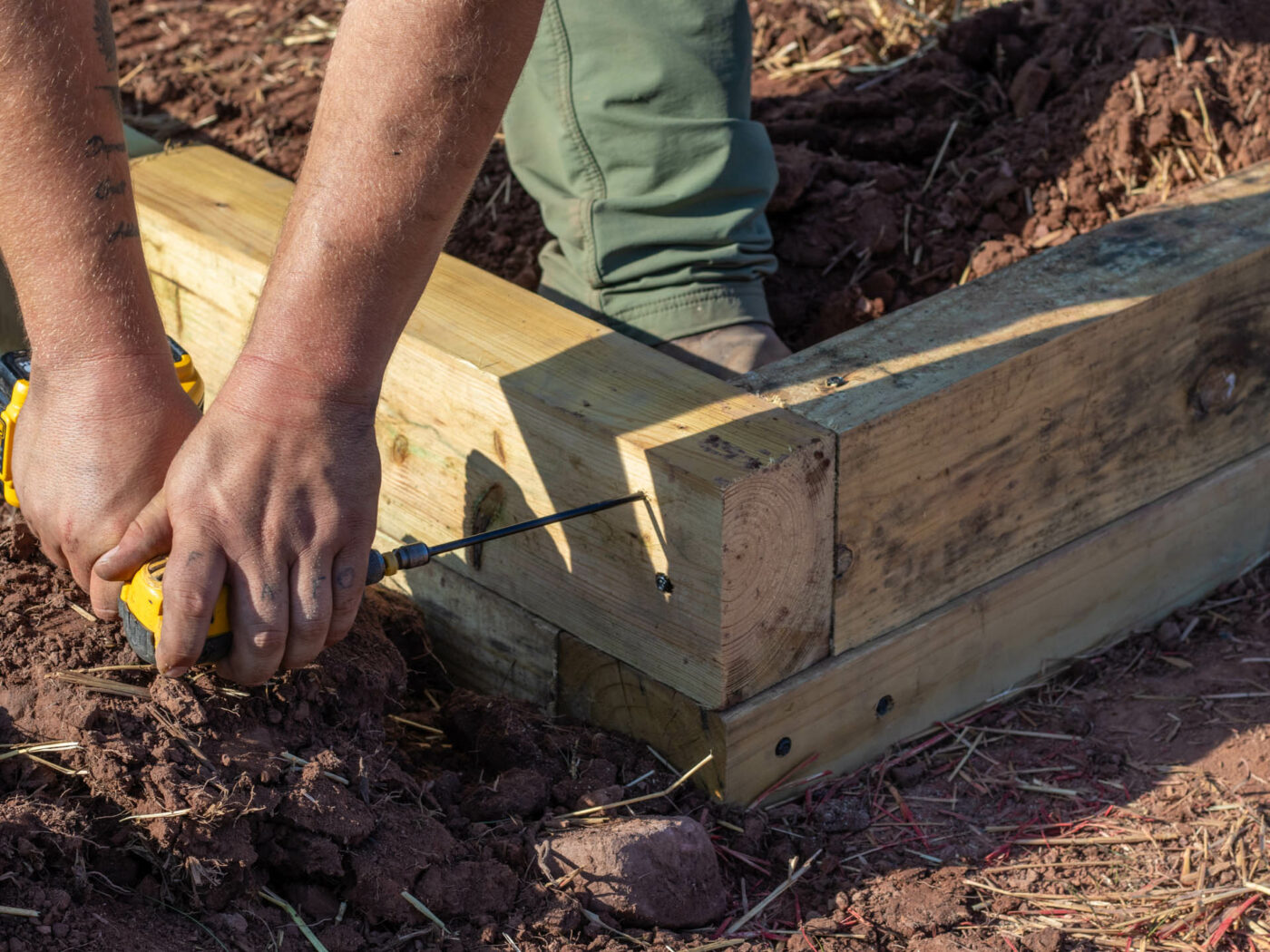 installing a gravel shed pad and making the frame