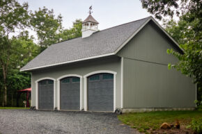 saltbox three car garage