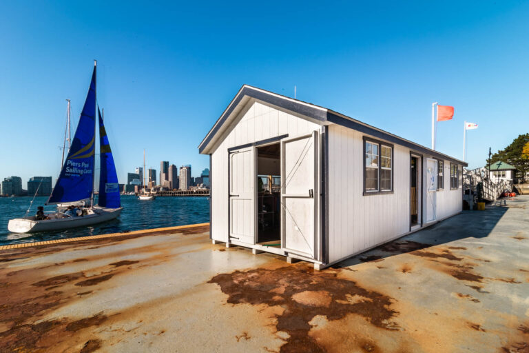 Harbor-side shed in Boston, MA.