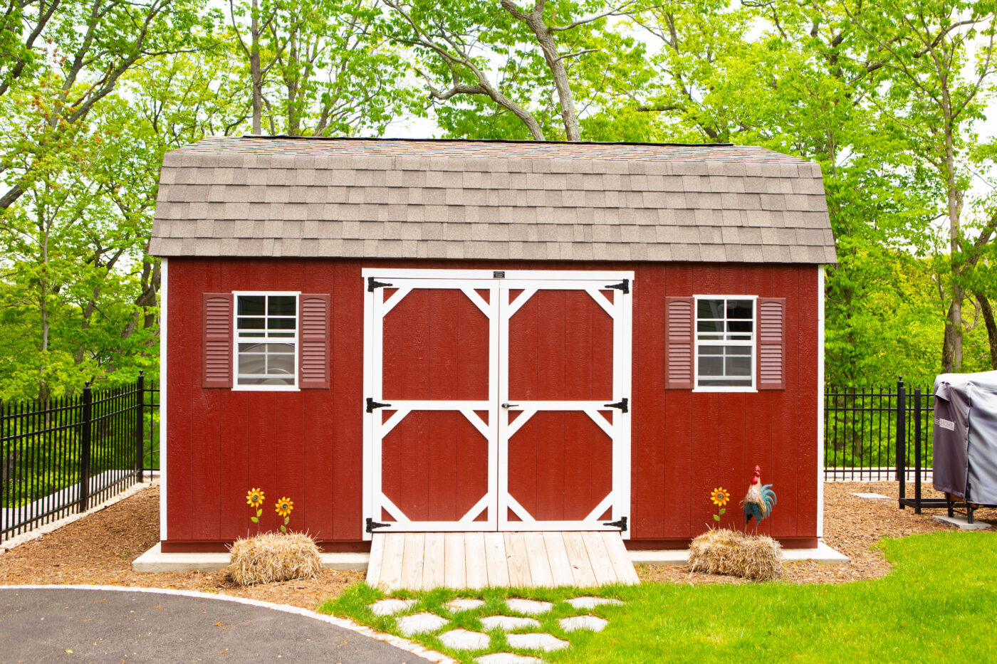 A shed kit in Sheds Unlimited's MaxiBarn style