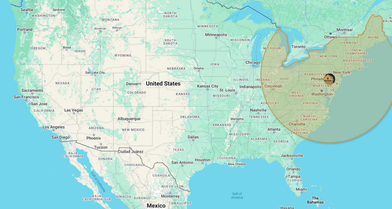 Garage Service Area Map r1