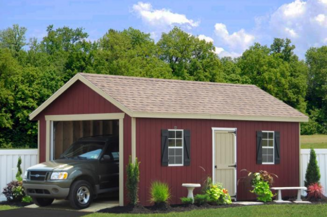 one car garage shed