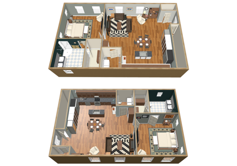 Second Floor Interior Living Space 3d Render