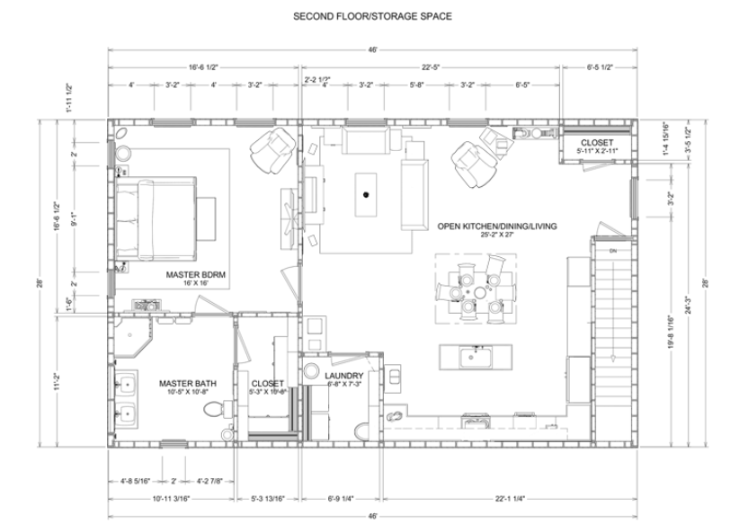 Second Floor Interior Living Space blueprint