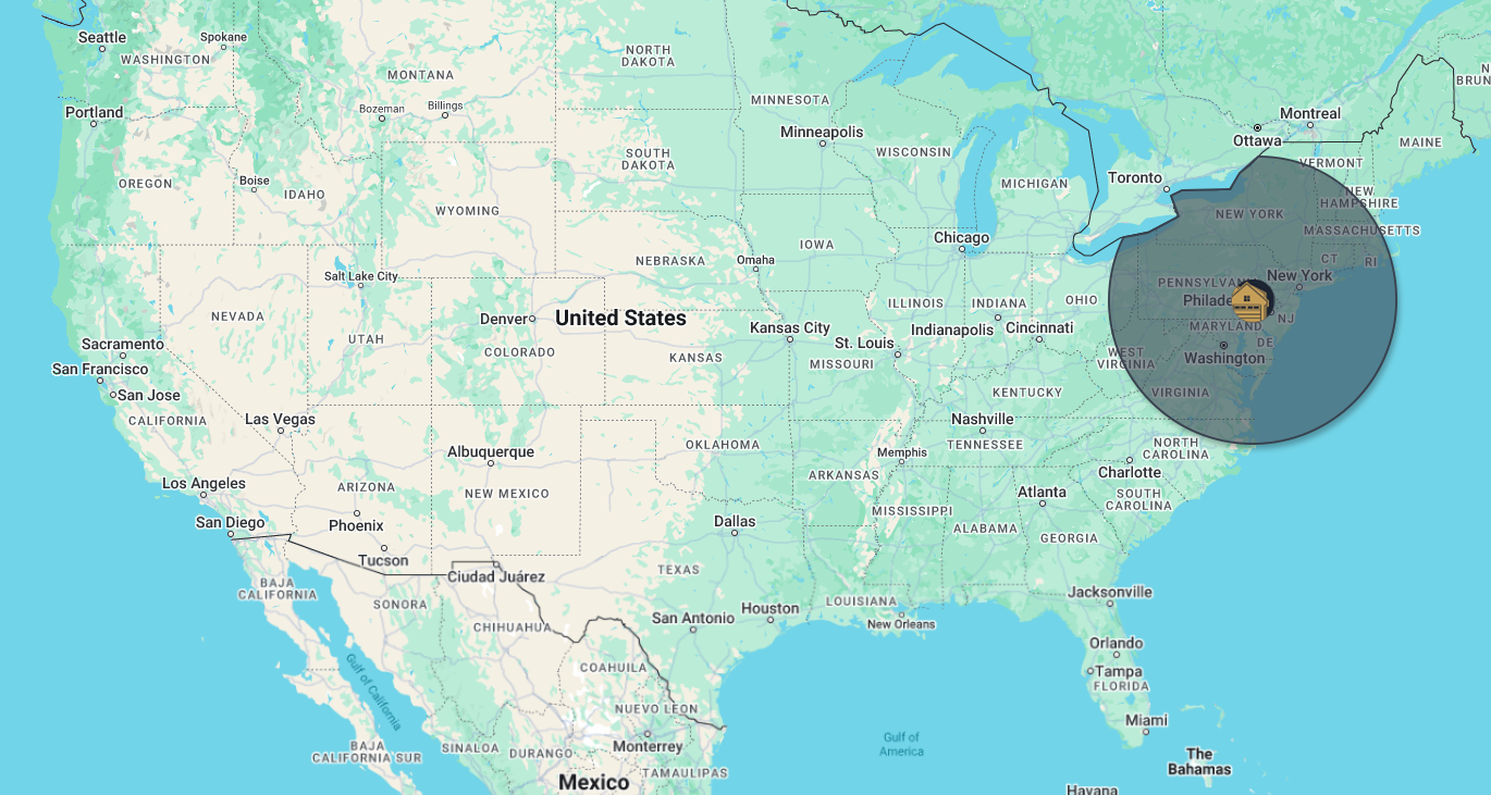 Shed Service Area Map